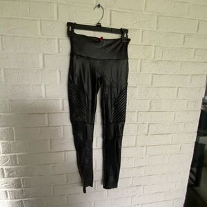 SPANX faux leather moto Black Leggings
